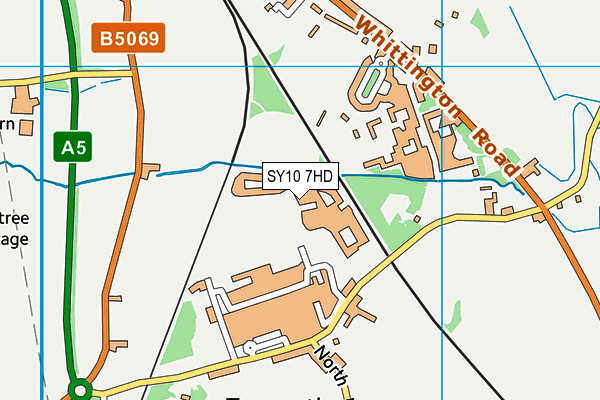 SY10 7HD map - OS VectorMap District (Ordnance Survey)