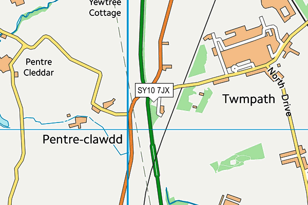 SY10 7JX map - OS VectorMap District (Ordnance Survey)