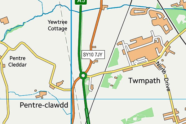 SY10 7JY map - OS VectorMap District (Ordnance Survey)