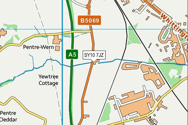 SY10 7JZ map - OS VectorMap District (Ordnance Survey)