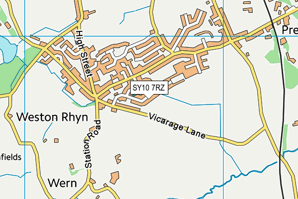 SY10 7RZ map - OS VectorMap District (Ordnance Survey)