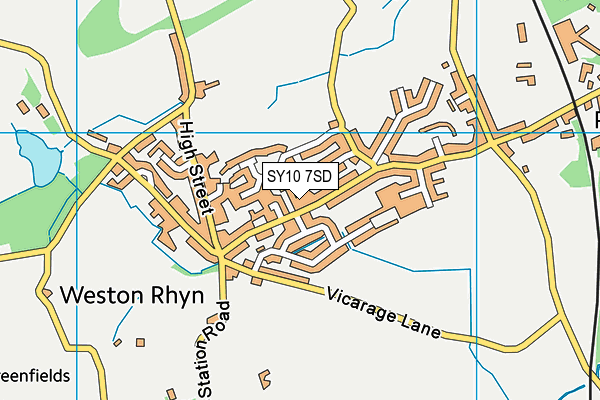 SY10 7SD map - OS VectorMap District (Ordnance Survey)