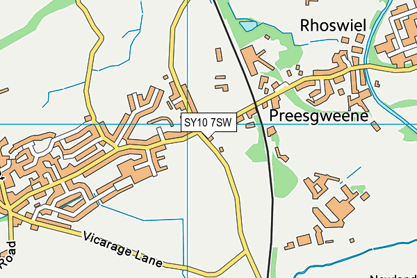 SY10 7SW map - OS VectorMap District (Ordnance Survey)