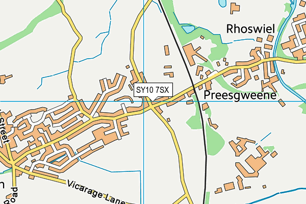 SY10 7SX map - OS VectorMap District (Ordnance Survey)