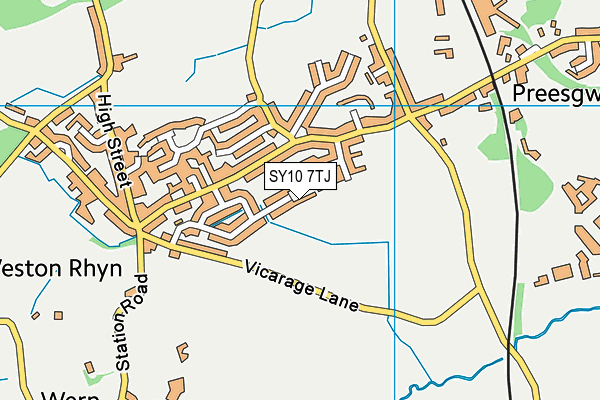SY10 7TJ map - OS VectorMap District (Ordnance Survey)