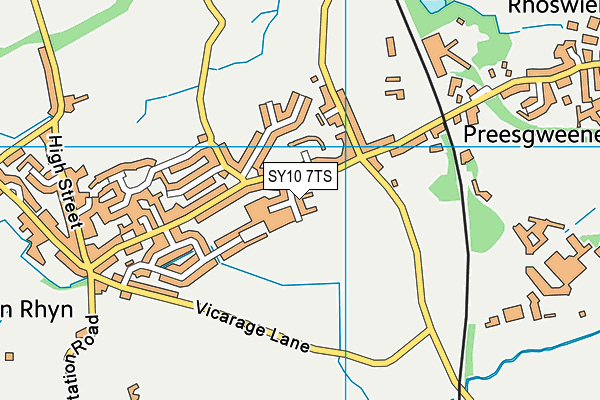 SY10 7TS map - OS VectorMap District (Ordnance Survey)