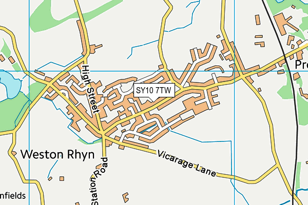 SY10 7TW map - OS VectorMap District (Ordnance Survey)