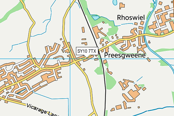 SY10 7TX map - OS VectorMap District (Ordnance Survey)