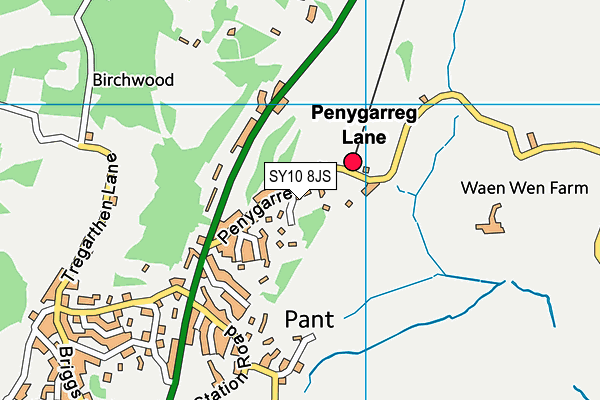 SY10 8JS map - OS VectorMap District (Ordnance Survey)