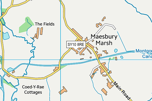 SY10 8RE map - OS VectorMap District (Ordnance Survey)