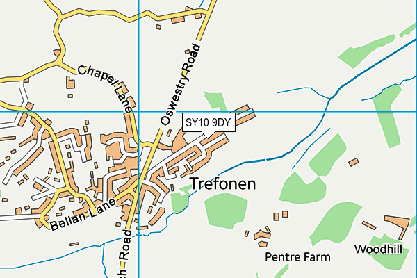 Trefonen Playing Fields map (SY10 9DY) - OS VectorMap District (Ordnance Survey)