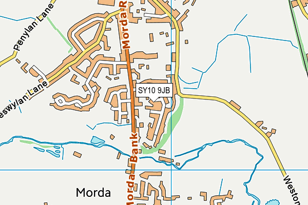 SY10 9JB map - OS VectorMap District (Ordnance Survey)