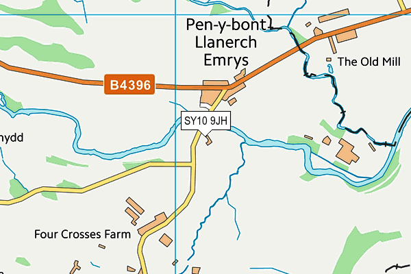 SY10 9JH map - OS VectorMap District (Ordnance Survey)