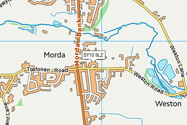 SY10 9LZ map - OS VectorMap District (Ordnance Survey)