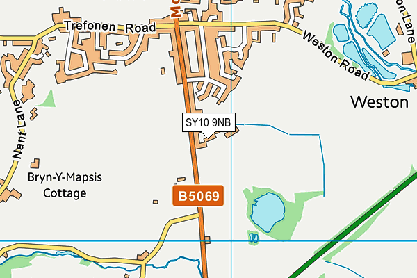 SY10 9NB map - OS VectorMap District (Ordnance Survey)