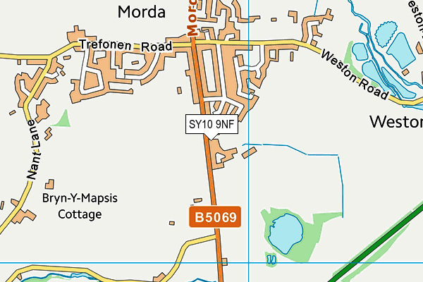 SY10 9NF map - OS VectorMap District (Ordnance Survey)