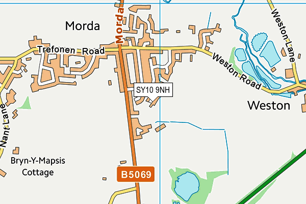 SY10 9NH map - OS VectorMap District (Ordnance Survey)