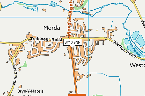 SY10 9NN map - OS VectorMap District (Ordnance Survey)