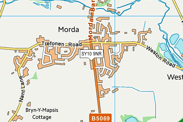 Morda CofE Primary School map (SY10 9NR) - OS VectorMap District (Ordnance Survey)
