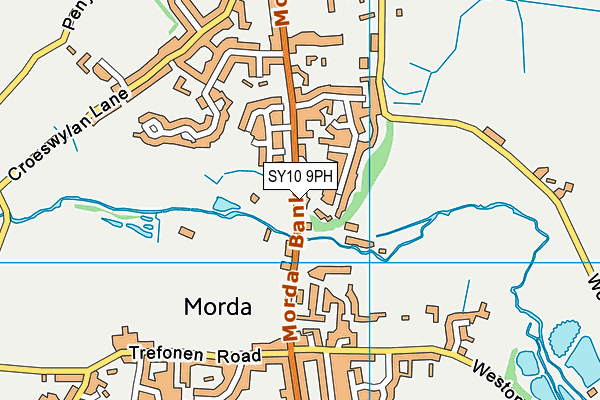 SY10 9PH map - OS VectorMap District (Ordnance Survey)