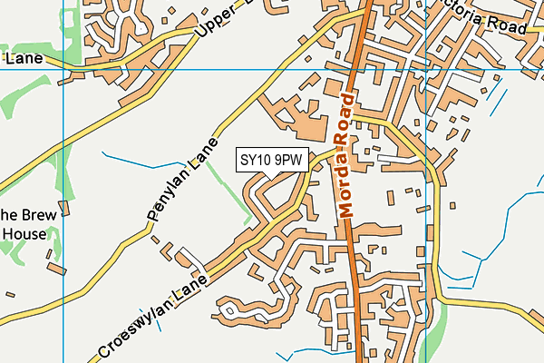 SY10 9PW map - OS VectorMap District (Ordnance Survey)