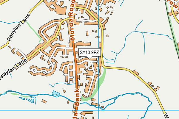 SY10 9PZ map - OS VectorMap District (Ordnance Survey)