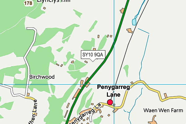 SY10 9QA map - OS VectorMap District (Ordnance Survey)