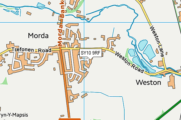 SY10 9RF map - OS VectorMap District (Ordnance Survey)