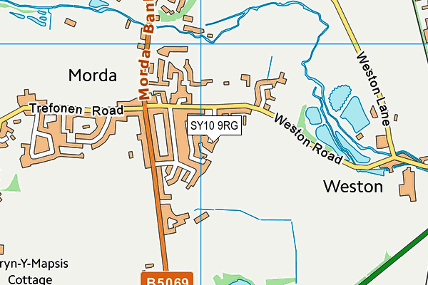 SY10 9RG map - OS VectorMap District (Ordnance Survey)