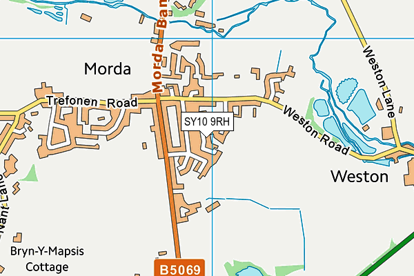 SY10 9RH map - OS VectorMap District (Ordnance Survey)