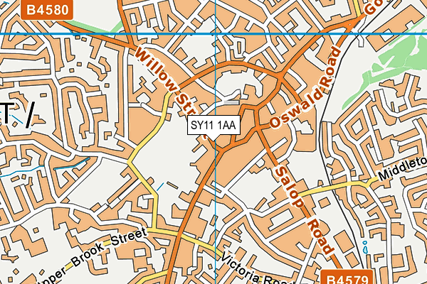 SY11 1AA map - OS VectorMap District (Ordnance Survey)