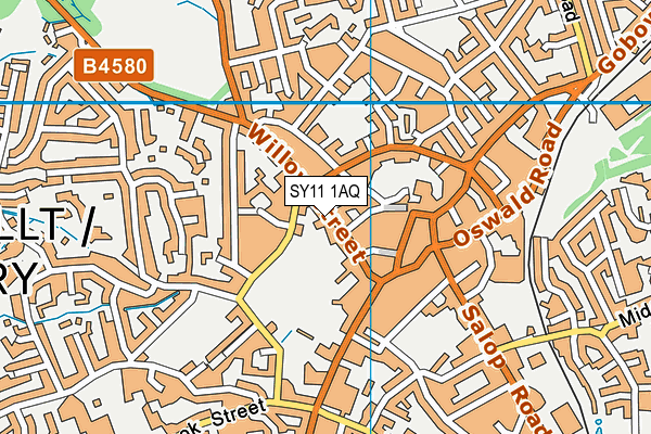 SY11 1AQ map - OS VectorMap District (Ordnance Survey)