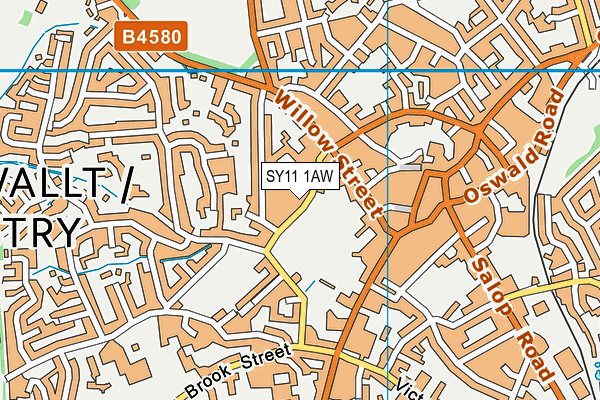 SY11 1AW map - OS VectorMap District (Ordnance Survey)