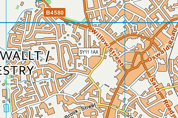 SY11 1AX map - OS VectorMap District (Ordnance Survey)