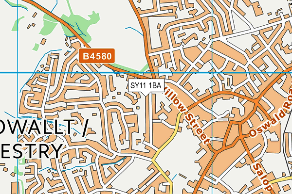 SY11 1BA map - OS VectorMap District (Ordnance Survey)