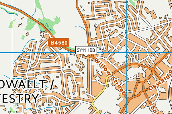 SY11 1BB map - OS VectorMap District (Ordnance Survey)