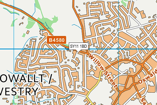 SY11 1BD map - OS VectorMap District (Ordnance Survey)