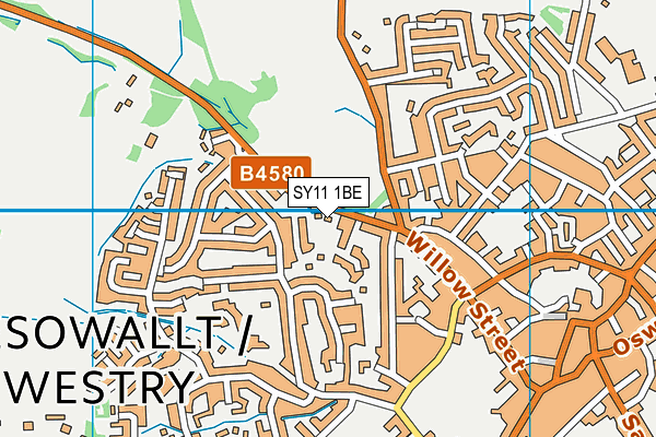 SY11 1BE map - OS VectorMap District (Ordnance Survey)