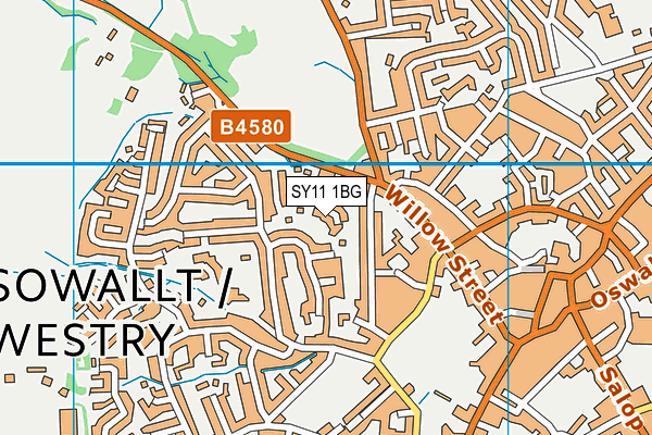 SY11 1BG map - OS VectorMap District (Ordnance Survey)