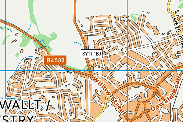 SY11 1BJ map - OS VectorMap District (Ordnance Survey)