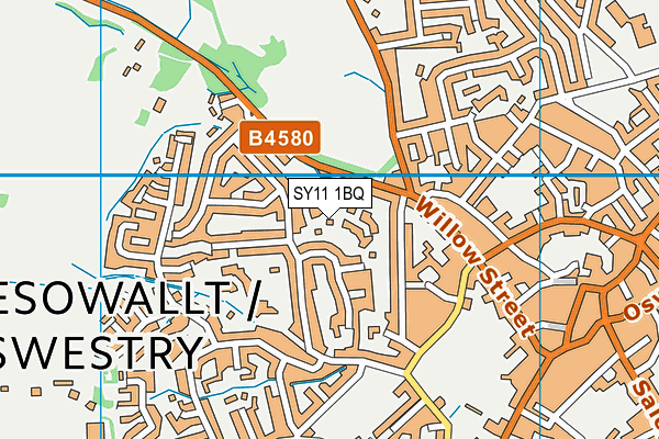 SY11 1BQ map - OS VectorMap District (Ordnance Survey)