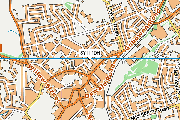 SY11 1DH map - OS VectorMap District (Ordnance Survey)