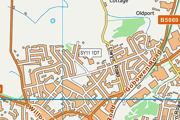 Woodside Primary School map (SY11 1DT) - OS VectorMap District (Ordnance Survey)
