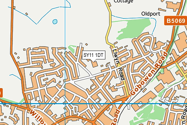 SY11 1DT map - OS VectorMap District (Ordnance Survey)