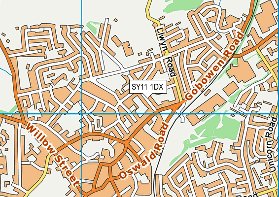 SY11 1DX map - OS VectorMap District (Ordnance Survey)