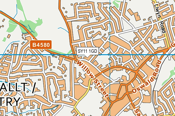 SY11 1GD map - OS VectorMap District (Ordnance Survey)