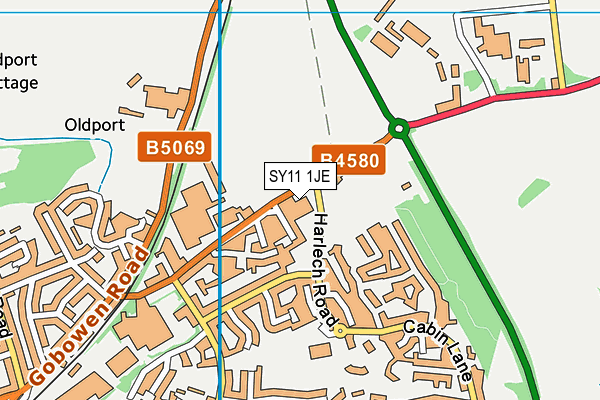 SY11 1JE map - OS VectorMap District (Ordnance Survey)