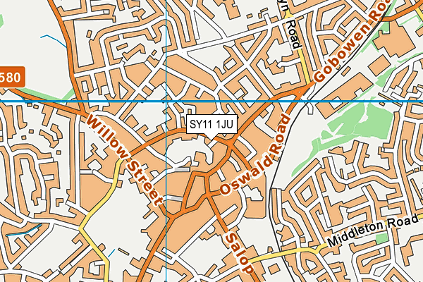 SY11 1JU map - OS VectorMap District (Ordnance Survey)