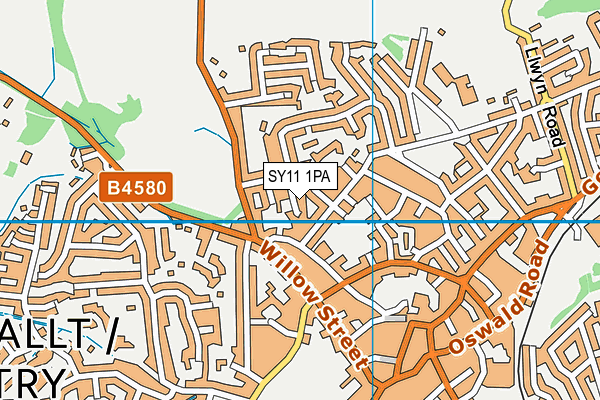 SY11 1PA map - OS VectorMap District (Ordnance Survey)