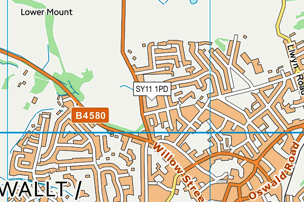 SY11 1PD map - OS VectorMap District (Ordnance Survey)